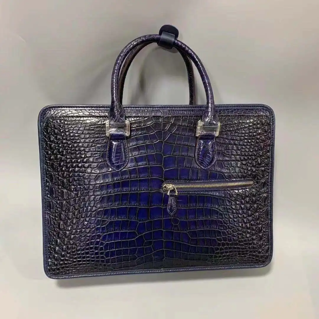 fanzunxing new men crocodile leahter handbag male crocodile bag brush color