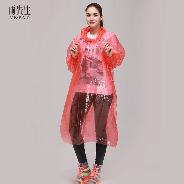 10 шт. одноразовые плащи для взрослых пончо PE улицы пеших прогулок