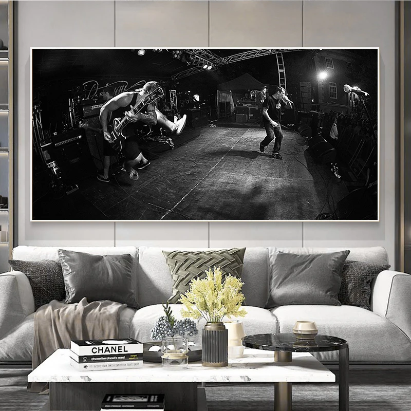 

Music singer large concert large living room oil painting canvas mural posters and prints bedroom home decoration frameless