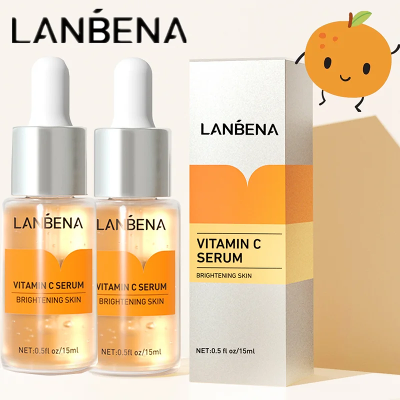 

LANBENA Vitamin C Serum Fade Dark Spots Brighten Skin Snail Remover Freckle Speckle Hyaluronic Acid Face Cream Beauty 2 pcs