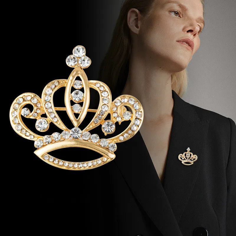 Женская Брошь В Виде Короны металлическая брошь с кристаллами в Корейском