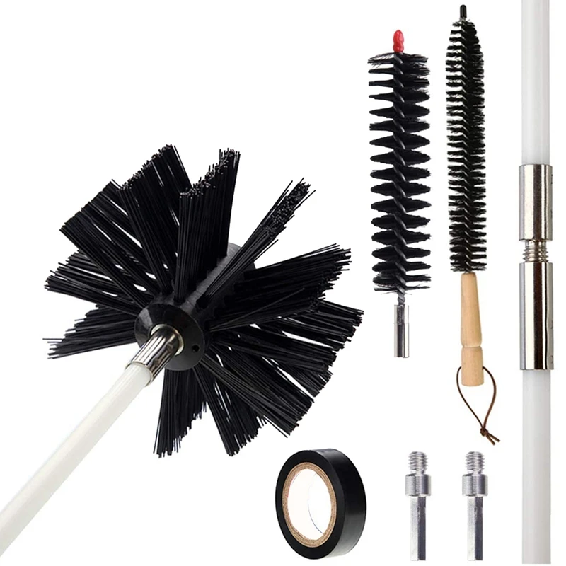 

Вентиляционное отверстие для сушилки комплект щеток для чистки, 20 футов, гибкий дымоход Набор щеток для чистки, очиститель дымохода для кам...