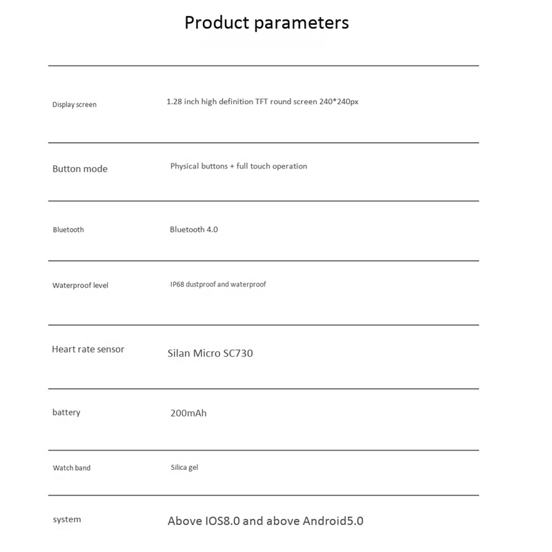 

HS30 Smart Portable Sports Watch Blood Pressure Heart Rate Sports Monitoring Health Tracker Sports Bracelet