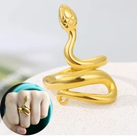 pop cobra snake ring for women men stainless steel adjustable punk rings animal mamba finger accessories nightclub jewelry gifts