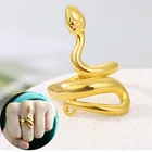 Креативное кольцо в виде змеи-кобры, регулируемое кольцо из нержавеющей стали для ночного клуба Mamba, ювелирное изделие в виде животного, кольцо для женщин и мужчин, подарок в стиле панк