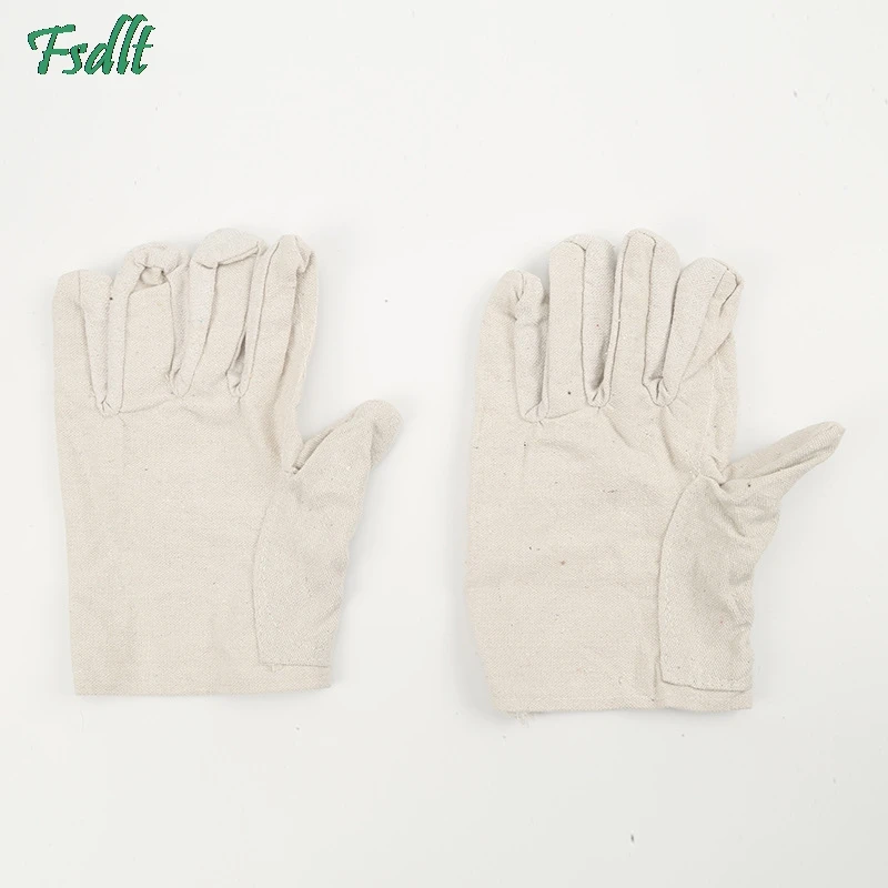 5/10 пар белые армированные однослойные парусиновые перчатки для обработки груза