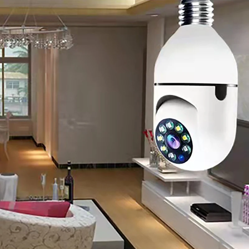 

1 шт. беспроводная Wi-Fi камера водонепроницаемая 1080P CMOS сенсорный монитор 360 Угол обзора инфракрасная камера 3 режима лампочка для дома и офиса