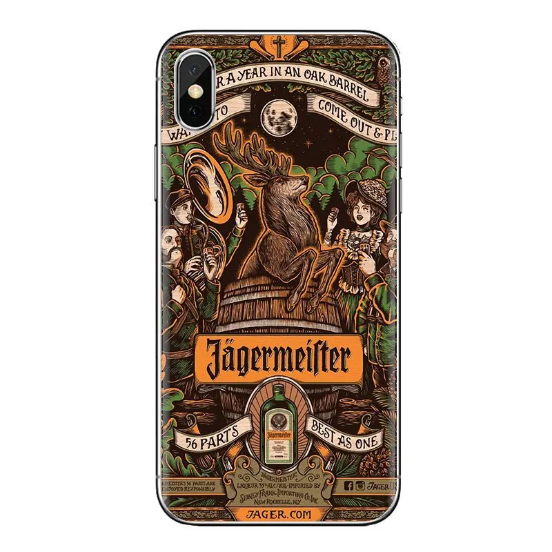 Для samsung Galaxy S3 S4 S5 Mini S6 S7 Edge S8 S9 S10 Plus Note 3 4 5 8 9 Мягкие прозрачные чехлы Jagermeister Ретро