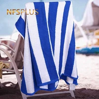 cotton beach towel oversized 80x150cm thicken 650g blue white stripes bath towel for adults bathroom travel swim sport towels