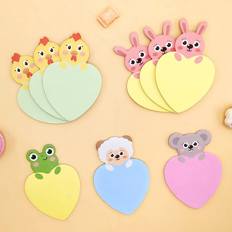 

Cartoon Animal Love Memo pad Sticky Notes Cute N Times Stationery Label Notepad Bookmark Post school supplies
