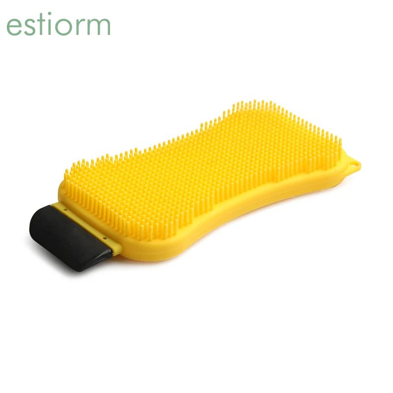 

3 in 1 Silicone Kitchen Soap Bursh - Dish,Pot,Pan,Sink Cleaning Brush, Dish Washing Brush,Soft Scrub Cleaner Brush with Scraper