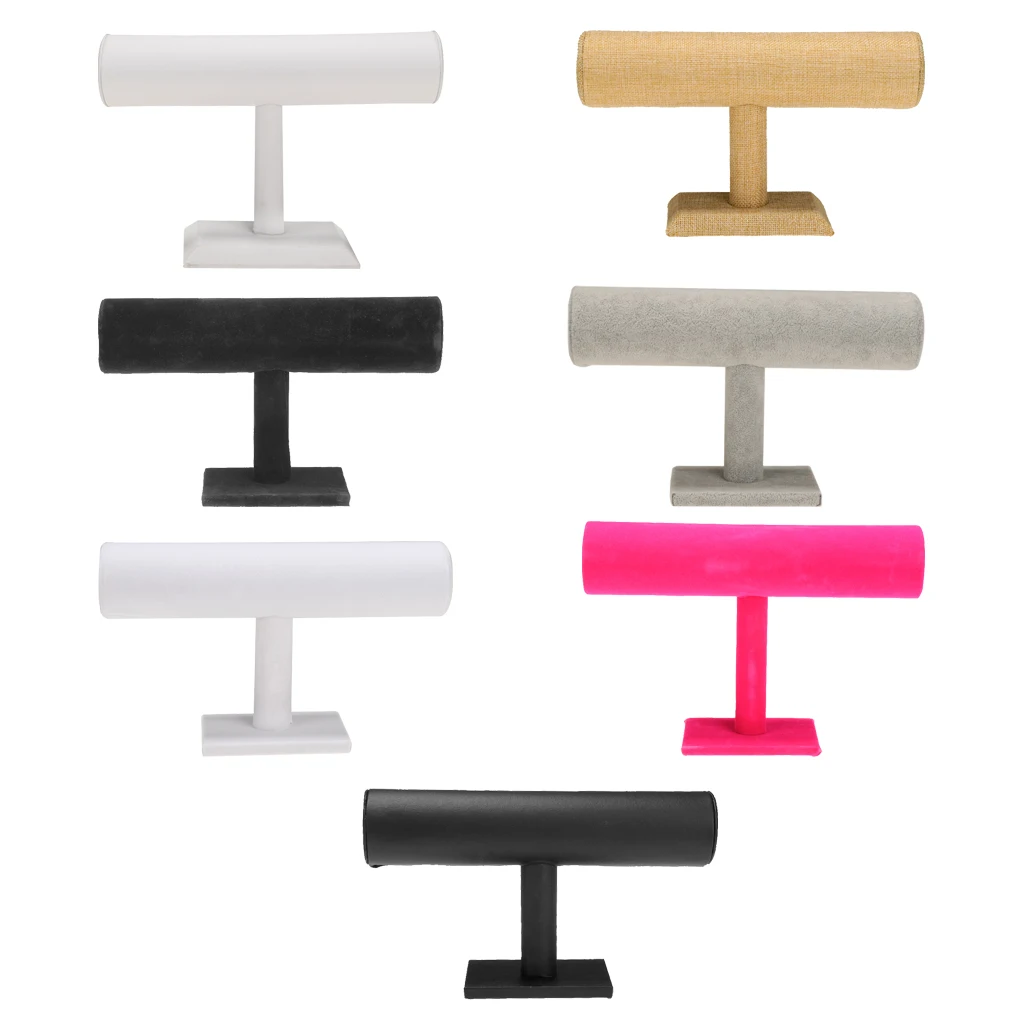 Elegant Jewelry Bracelet Show Stand headwear Necklace Watch Display Stand Holder Organizer T-bar display jewelry shop accessory genboli t bar bracelet display jewelry stand necklace decorations wrist watch holder stand black jewelry organizer