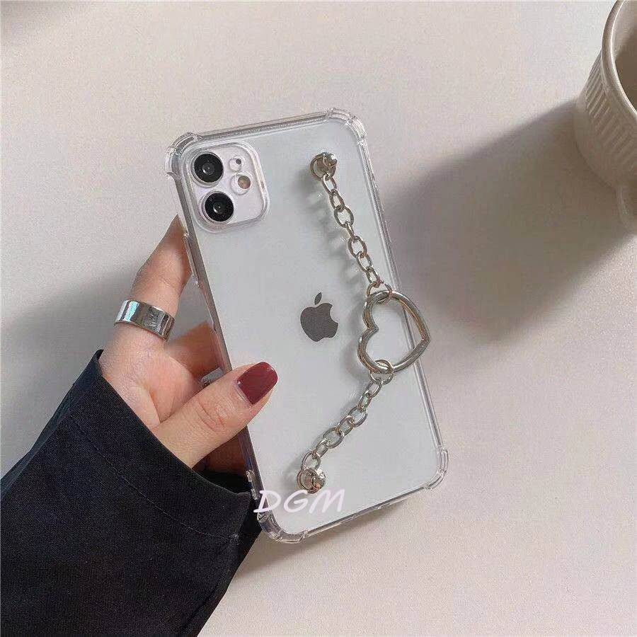 Luxury Bracelet Chain Case for Moto Motorola One Fusion Plus Macro Vision Action G 5G G10 G30 Soft Clear Crystal Silicone Cover | Мобильные