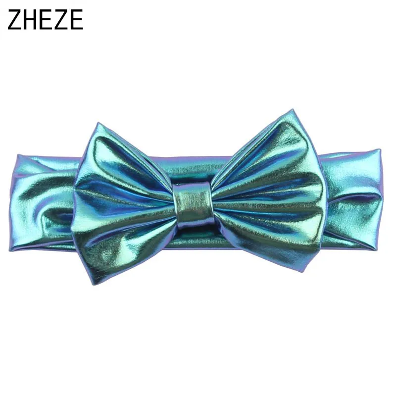 6 шт./лот 5 ''повязка на голову с бантом русалки для девочек металлический бант