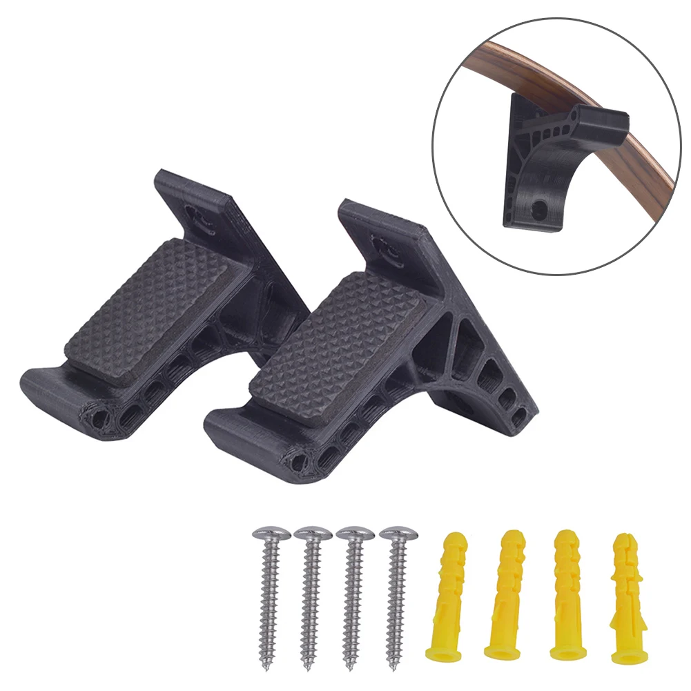

2pcs Wall-Mounted Recurve Bow Stand Traditional Bow Arrow Wall Storage Rack PE Black Durable Practical Bow And Arrow Accessories
