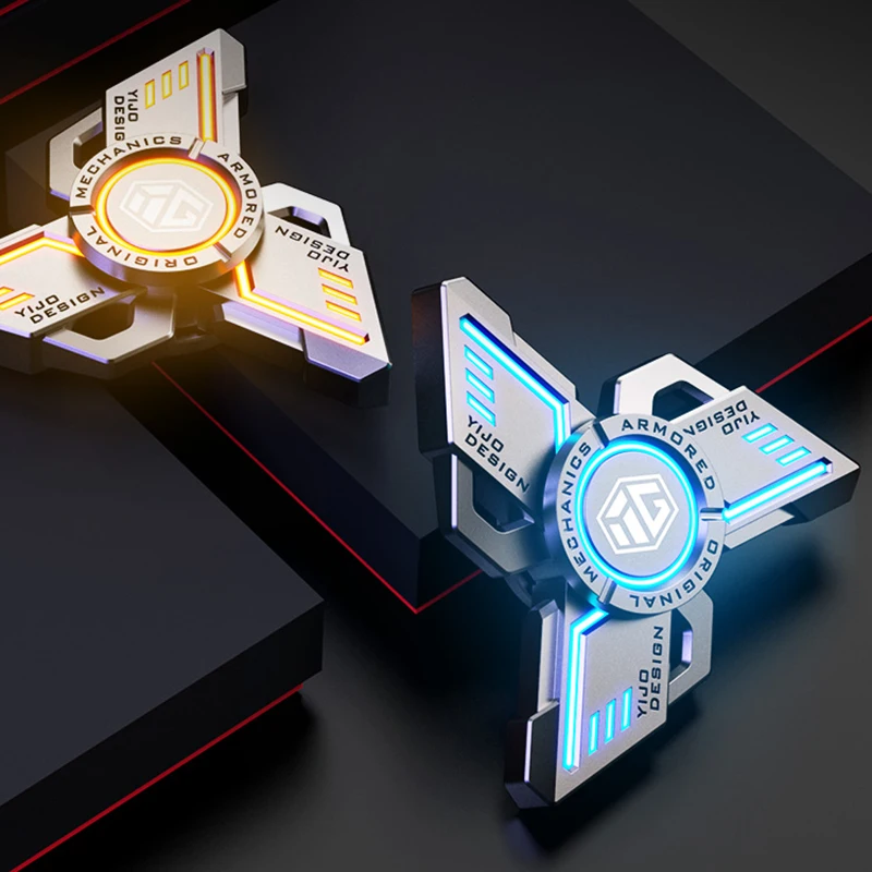 Spinner giratorio luminoso de mano para adultos, juguete de aleaci&oacute;n de Metal, rodamiento silencioso R188, giroscopio noctilucente para alivio del estr&eacute;s-4