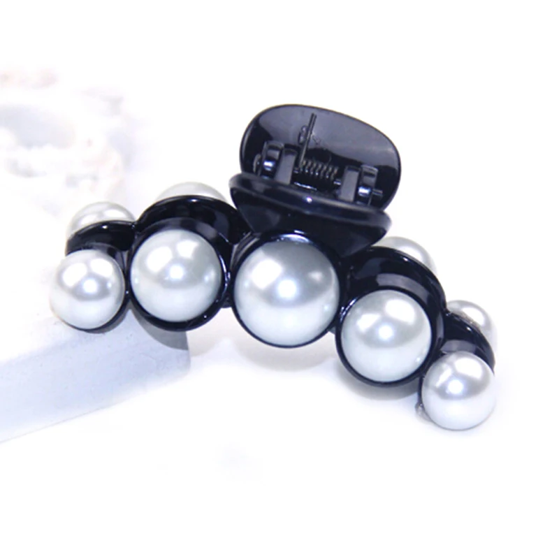 Заколка для волос с жемчужинами женская заколка-краб пластиковая кристаллами