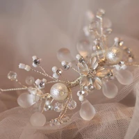 luxury pearl crystal wrist corsage bridesmaid childrens hand flower prom party corsage bracelet girls jewelry for communion