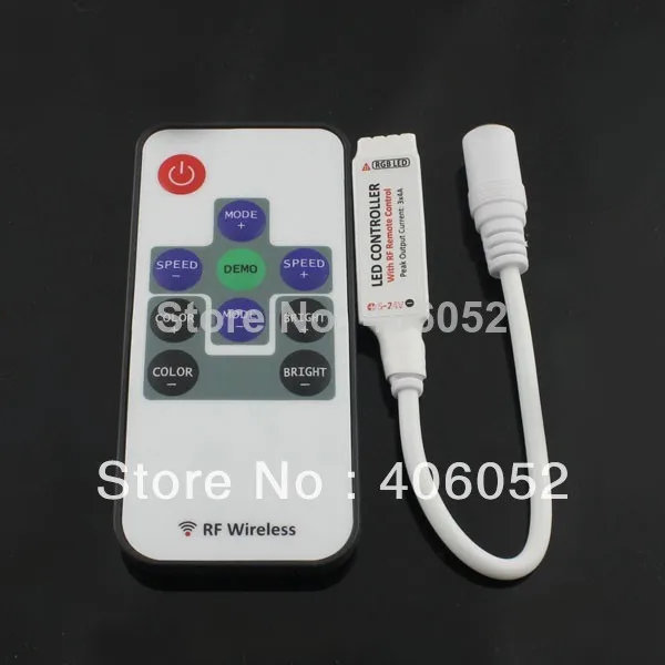 

9 Keys Mini RF Wireless 5-24V RGB remote controller for LED module and LED strip lights, Untra slim, 144W output 100set/lot