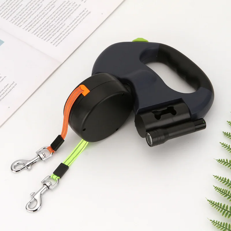 Двойной поводок для собак выдвижная Автоматическая рулетка домашних животных