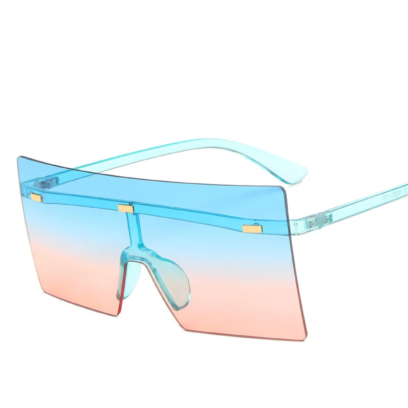 

Seemfly Oversized Square Sunglasses Women 2020 Luxury Brand Fashion Gradient Clear Lens One Piece Men Shade UV400 Sun Glasses
