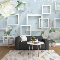 custom photo 3d lattice fashion flowers modern photography mural wallpaper for living room bedroom tv background wall home decor