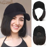 monixi synthetic wig short bob baseball wig black white hat wigs cap with hair naturally connect baseball cap adjustable