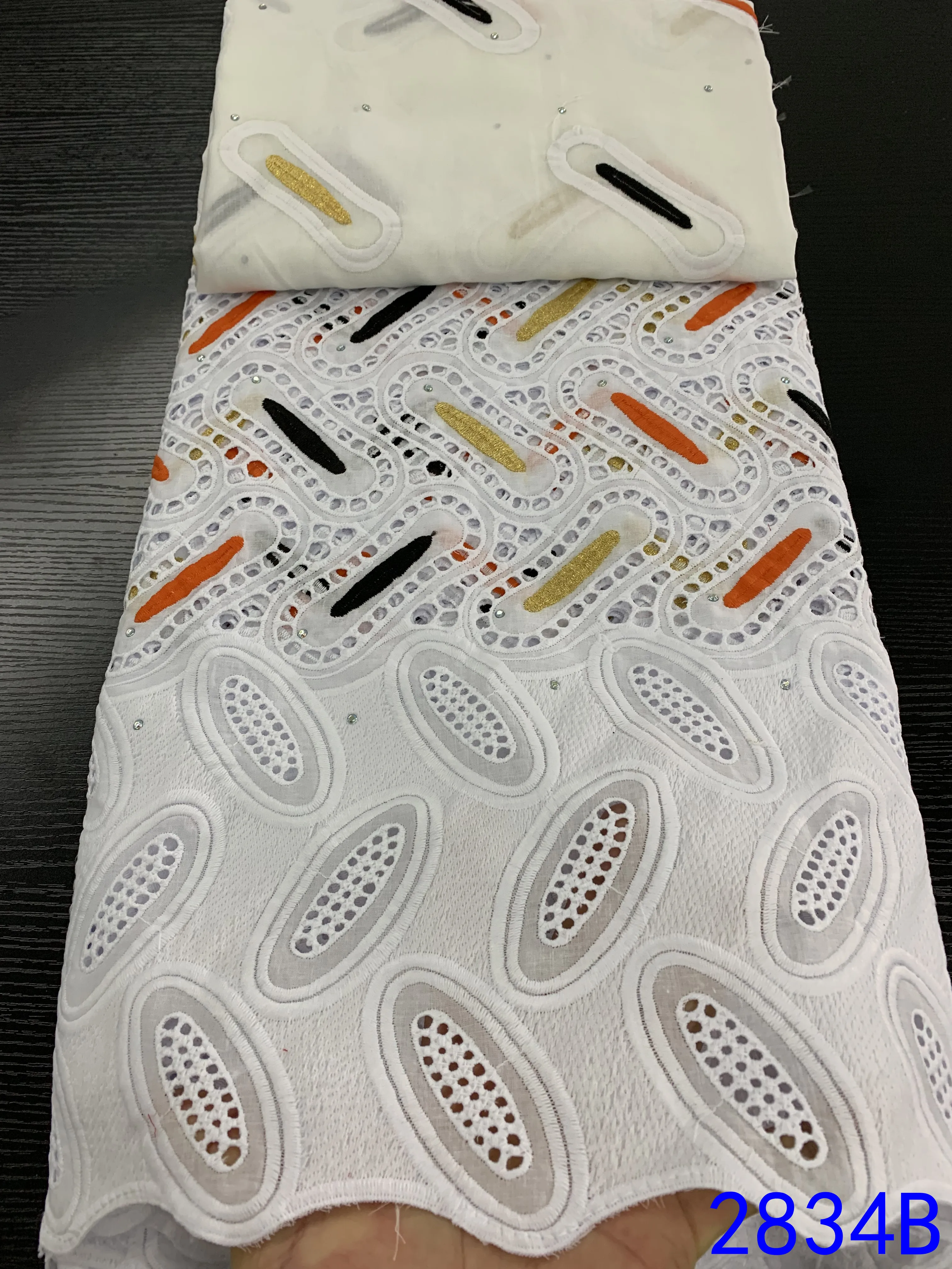 Высококачественная Черная хлопковая кружевная ткань 100% Африканское хлопковое