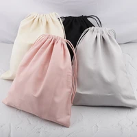 cotton canvas inner bags drawstring pouch pink gray black beige color gift packaging bag storage bag for for handbag accessories
