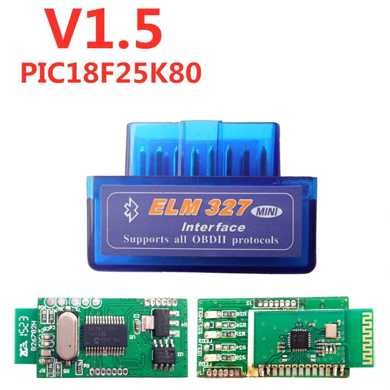Автомобильный Bluetooth сканер ELM327 V1.5 PIC18F25K80 OBD2 ELM 327 Android/ПК крутящего момента адаптер