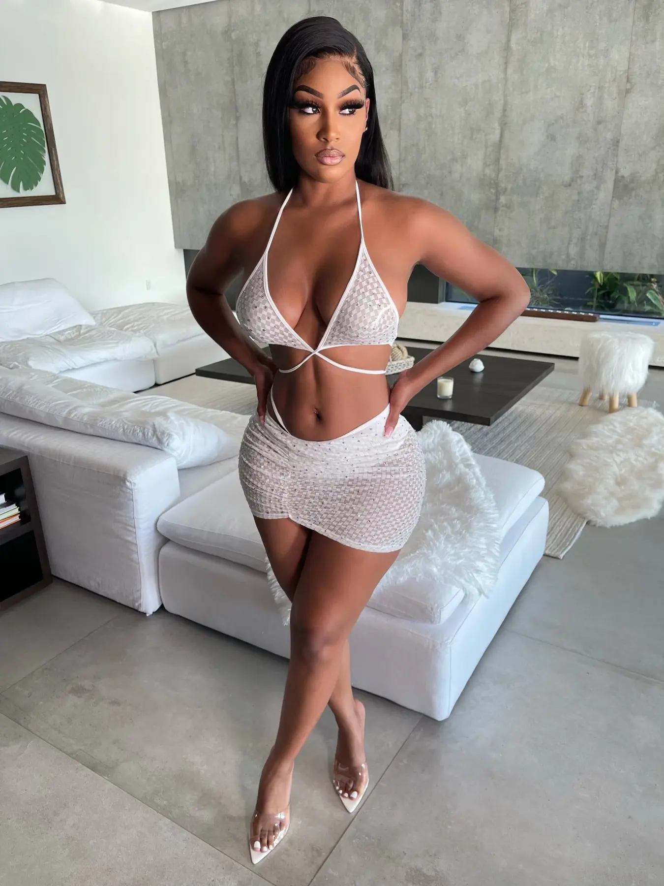 

Sexy Women Two Piece Set Skirt Set Bandage Bra And Mini Dress Solid Color Matching Set Tracksuit Summer Clothes For Women Outfit