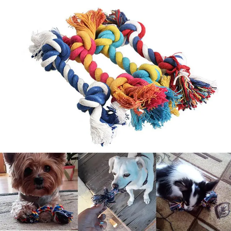 

1pcs Pets Dogs Pet Supplies Pet Dog Rope Toys Kit Puppy Cotton Chew Knot Toy Durable Braided Bone Rope 15cm Funny Tool Random