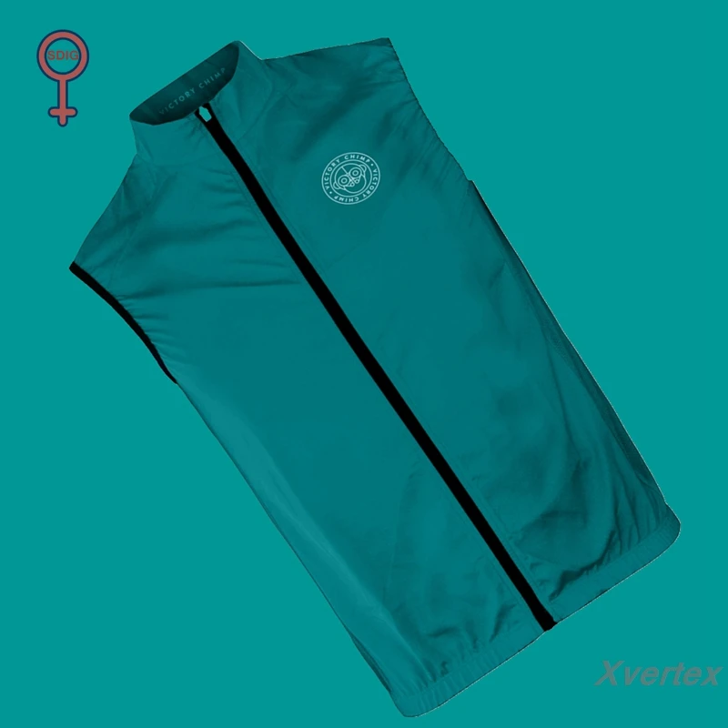 

Windproof Cycling Vest Women Keep Dry 2021 Team Victory Chimp Sleeveless SIGNATURE PACKABLE Female Undershirt Jersey Sport Gilet