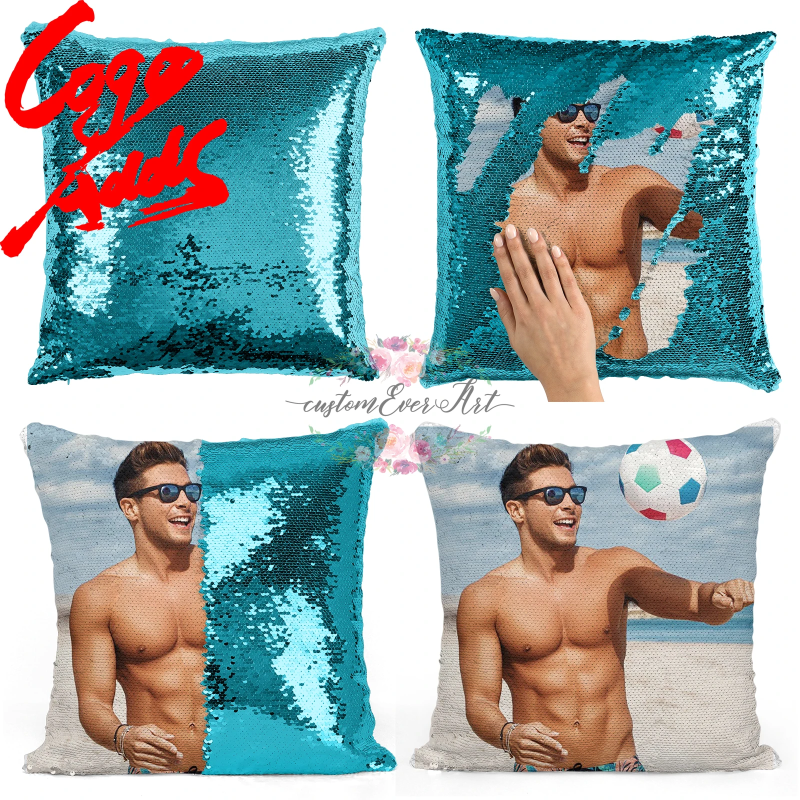 

Andrea Denver sequin pillow | sequin Pillowcase | Two color pillow | gift for her | gift for him | pillow | magic pillow
