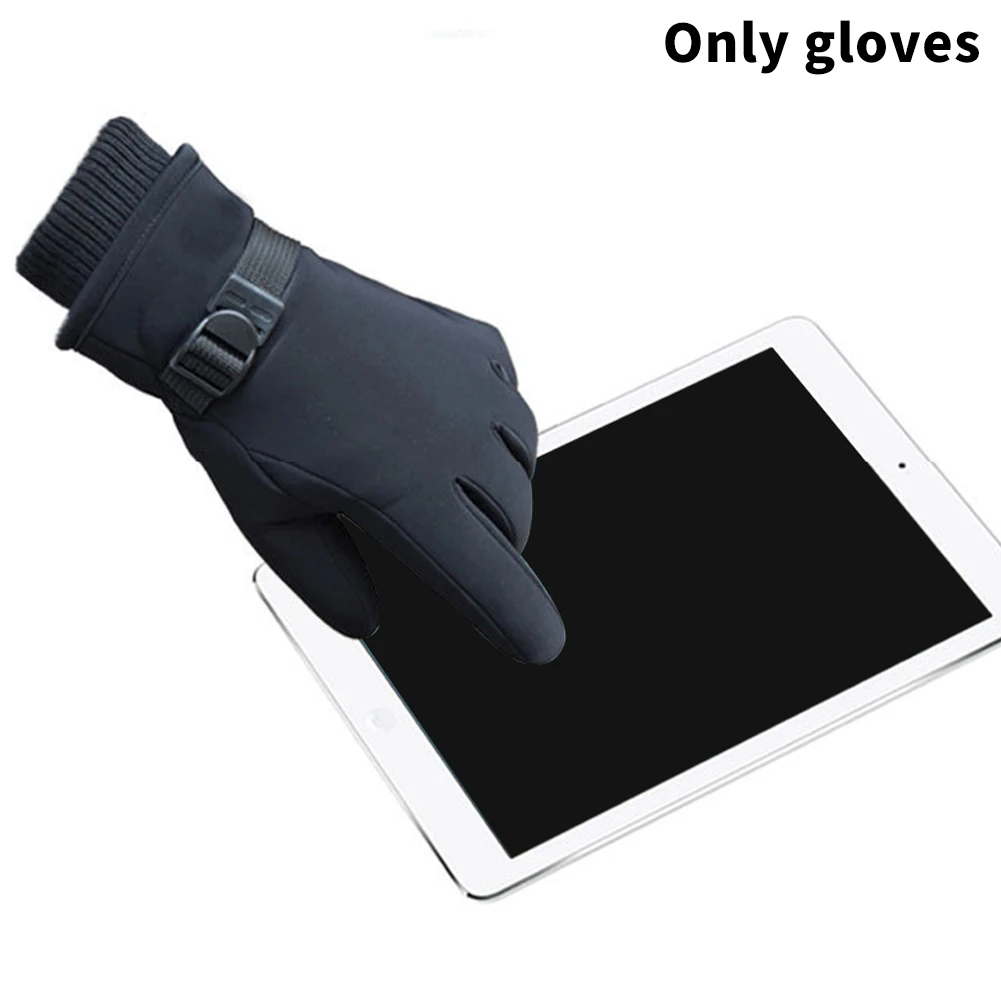 

Men Full Finger Adjustable Waterproof Touch Screen Outdoor Sports Thickened Adult Accessories Ski Gloves Winter Keep Warm
