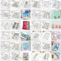 cut animals peach blossom dies and stamps set clear stamps cutting dies set for diy scrapbooking paper cards craft new 06