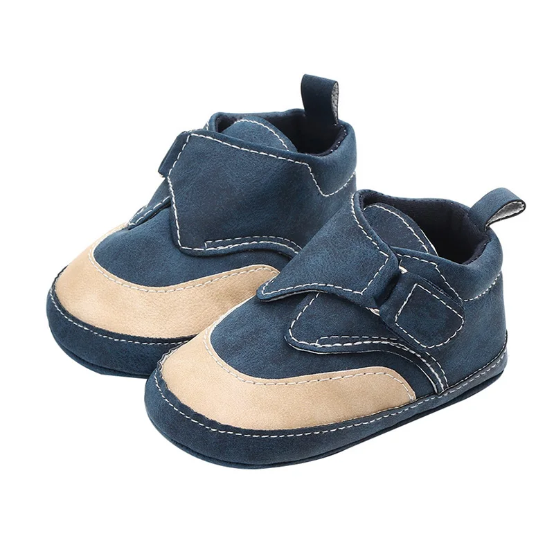 Mocasines antideslizantes para reci&eacute;n nacido, zapatillas deportivas de piel sint&eacute;tica para primeros pasos, suela suave, de 0 a 12 meses-3