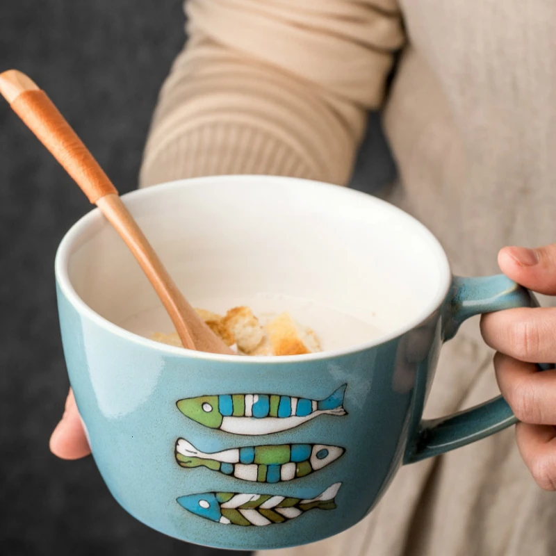 Фотокружка для завтрака овса молока большая емкость кружка с большим ртом