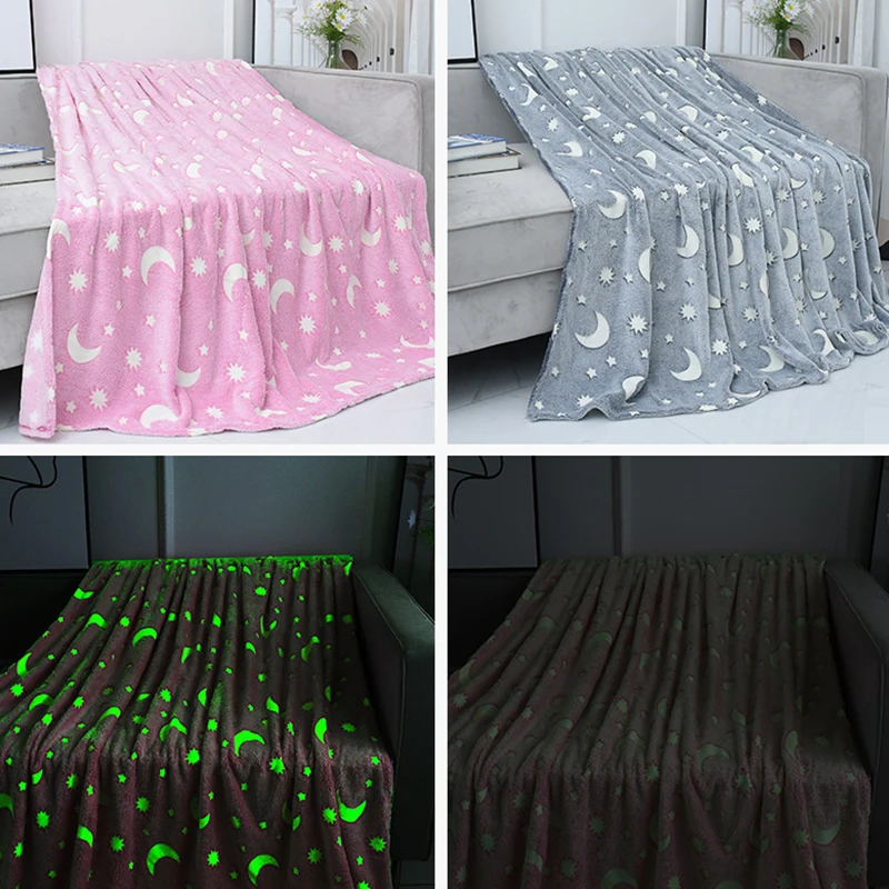 

Luminous Warm Flannel Blankets Skin-friendly Printed Blankets Siesta Leisure Quilts High Quality Home Textile Products