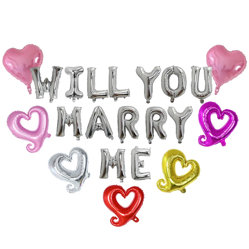 21 шт./лот Вы свадебите мне золотые гелиевые фольгированные воздушные шары с