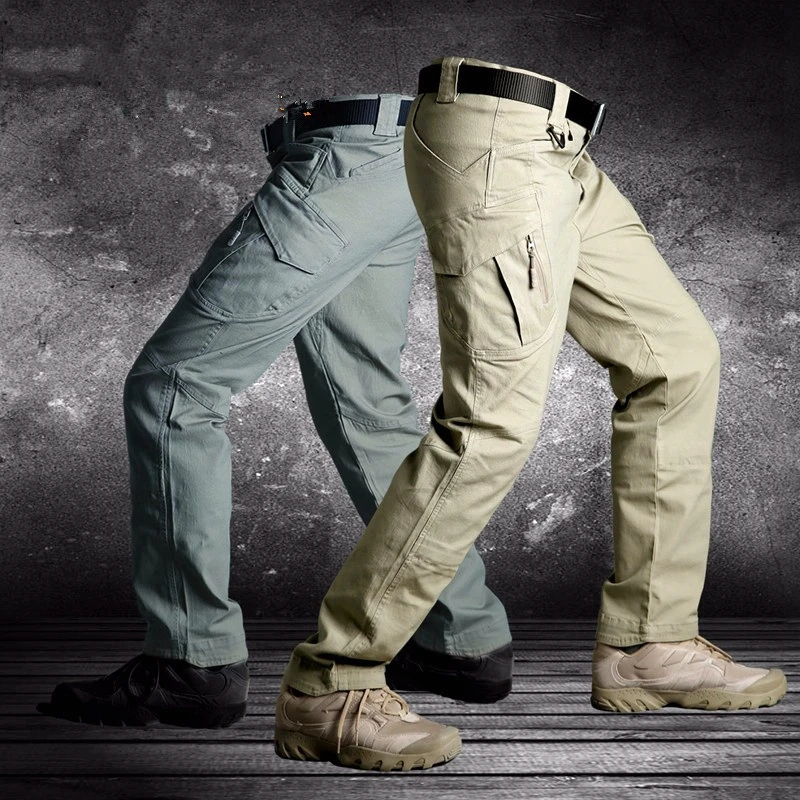 Men Military Tactical Pants Fitness Hiking Trainning Combat Clothing SWAT Army Pants Mens Cargo Outdoors Casual Cotton Trousers