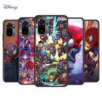 marvel avengers super hero cartoons for xiaomi redmi note 10s 10 9t 9s 9 8t 8 7s 7 6 5a 5 pro max tpu silicone black phone case