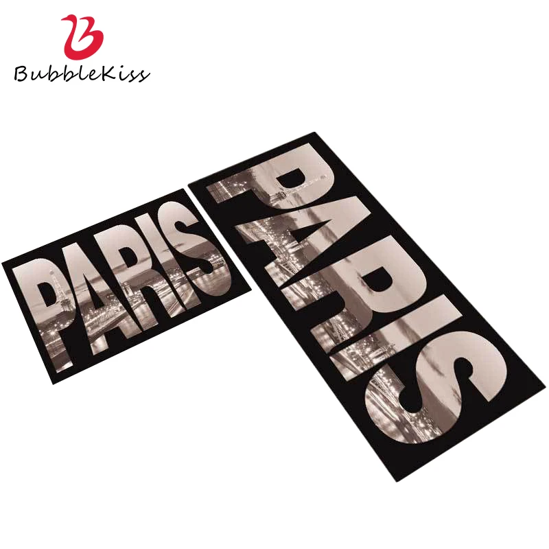 

Пузырь поцелуй французский Кухня ковер Париж с буквенным принтом современный Декор в гостиную ковры изготовленный на заказ складной черны...