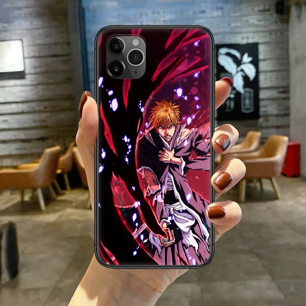 

Bleach Kurosaki ichigo Anime Phone Case Cover For Iphone 5 5S 6 6S PLUS 7 8 11 12 Mini X XR XS PRO SE 2020 MAX black Bumper 3D