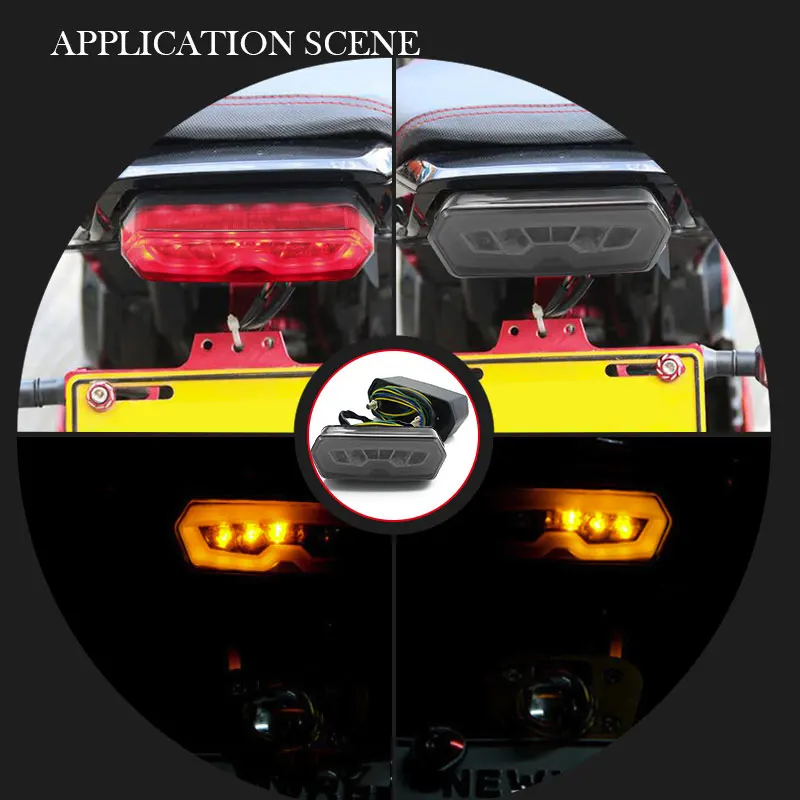 Мотоциклетный светодиодный тормозной фонарь поворота дымчатый