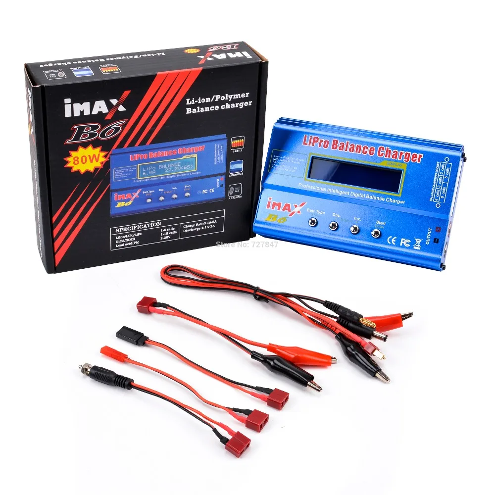 B6 without Adapter iMAX B6 ЖК-экран цифровой RC Lipo NiMh батарея баланс зарядное устройство Dis зарядное устройство 80 Вт+ AC конвертер адаптер DC 12 В/5A - Цвет: B6 without Adapter