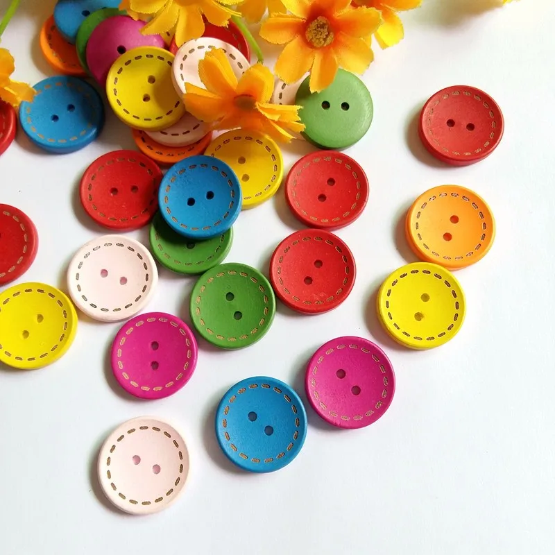 30 шт. разноцветные аксессуары для детской одежды 25 мм 1 дюйм|Пуговицы| |