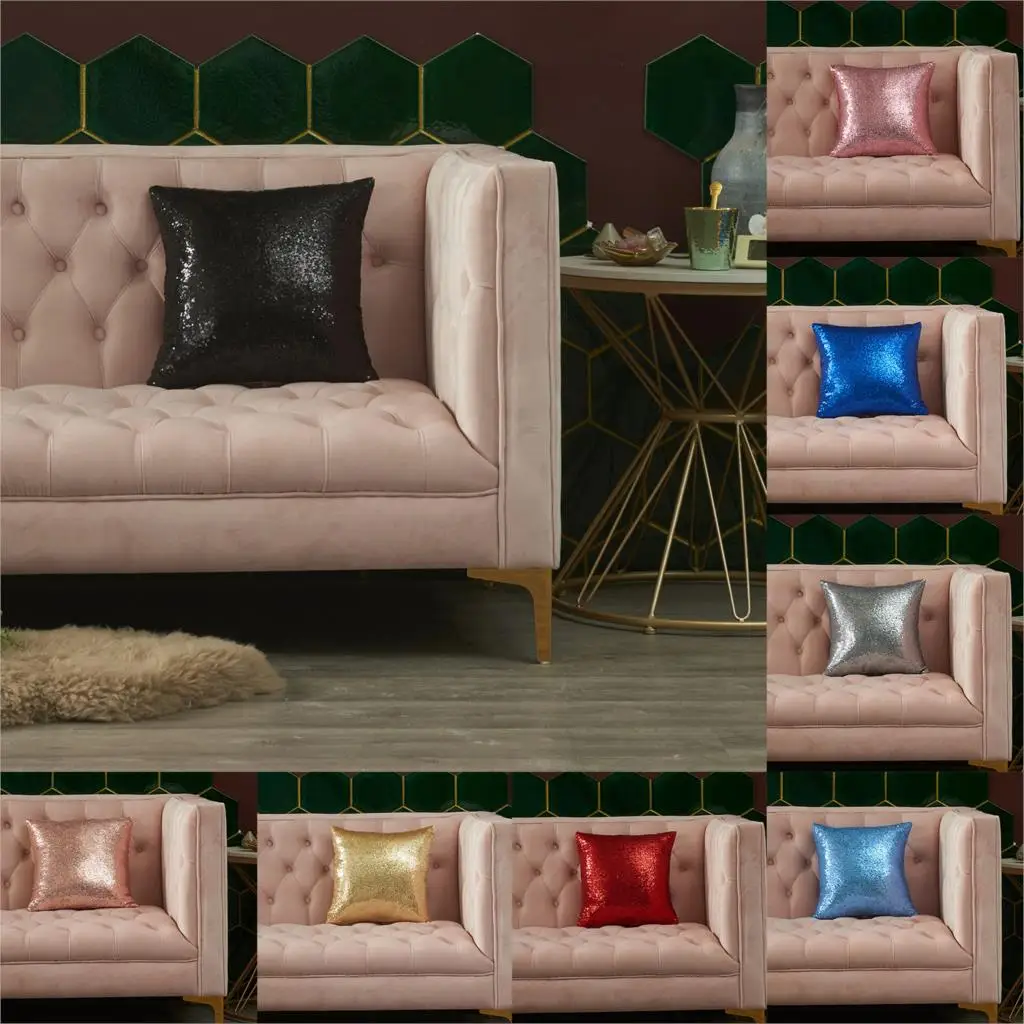 

New Decorative Pillow Cover Sequin Cushion Cover Luxury Sofa Decoration Pillowcase Throw Pillows Christmas Wedding Home Decor