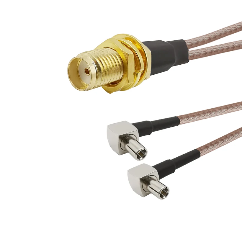 Разъем SMA -TS9 разъем Female/Y Type 2 X TS9 Male угловой разветвитель Сумматор RG316
