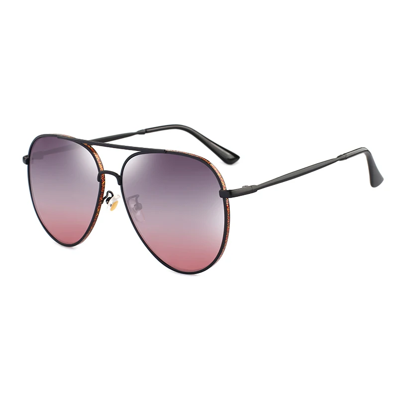 Металлические двухлучевые солнцезащитные очки с наклейкой из кольцевой